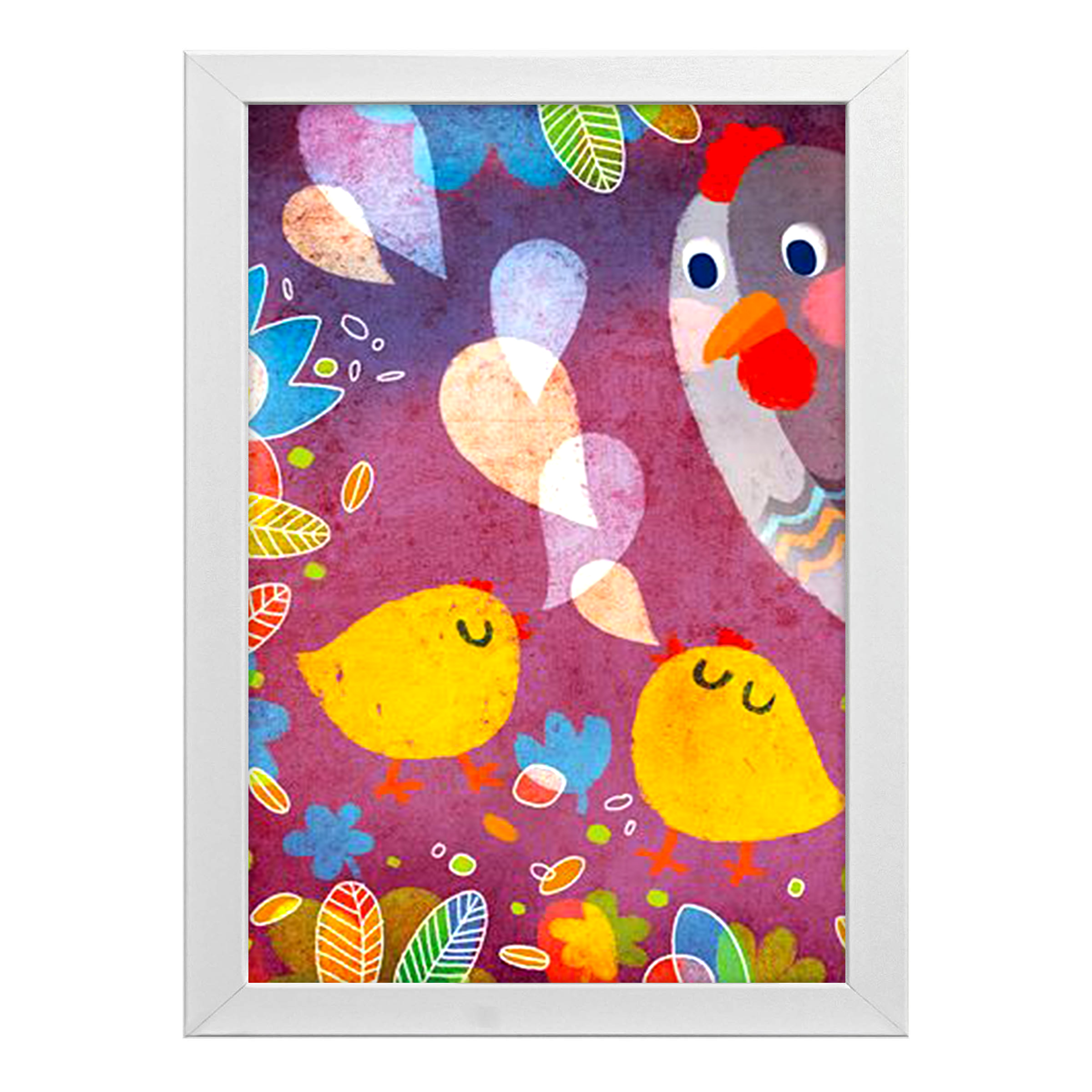 تابلو طرح مرغ و جوجه کد T136