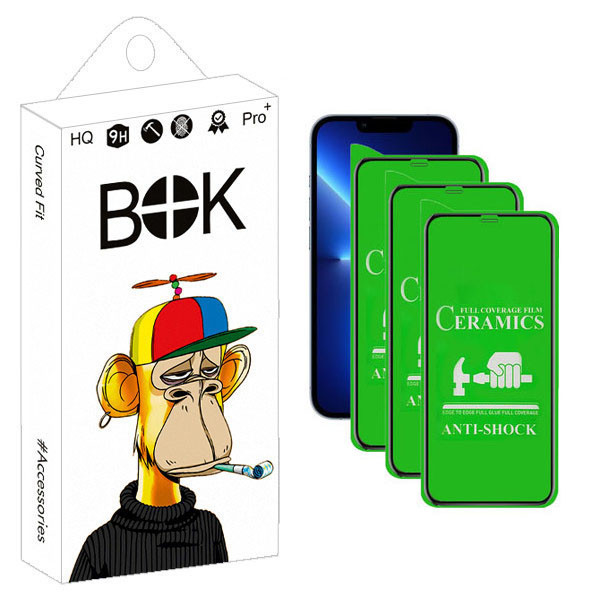 محافظ صفحه نمایش بوک مدل CERA مناسب برای گوشی موبایل اپل IPHONE 13promax بسته سه عددی | کالا برتری