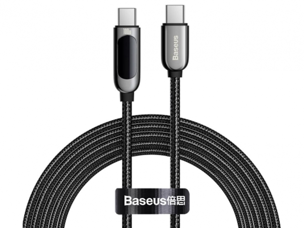 کابل شارژ تایپ سی به تایپ سی 100 وات بیسوس Baseus Display Fast Charging Data Cable 2m CATSK-C01