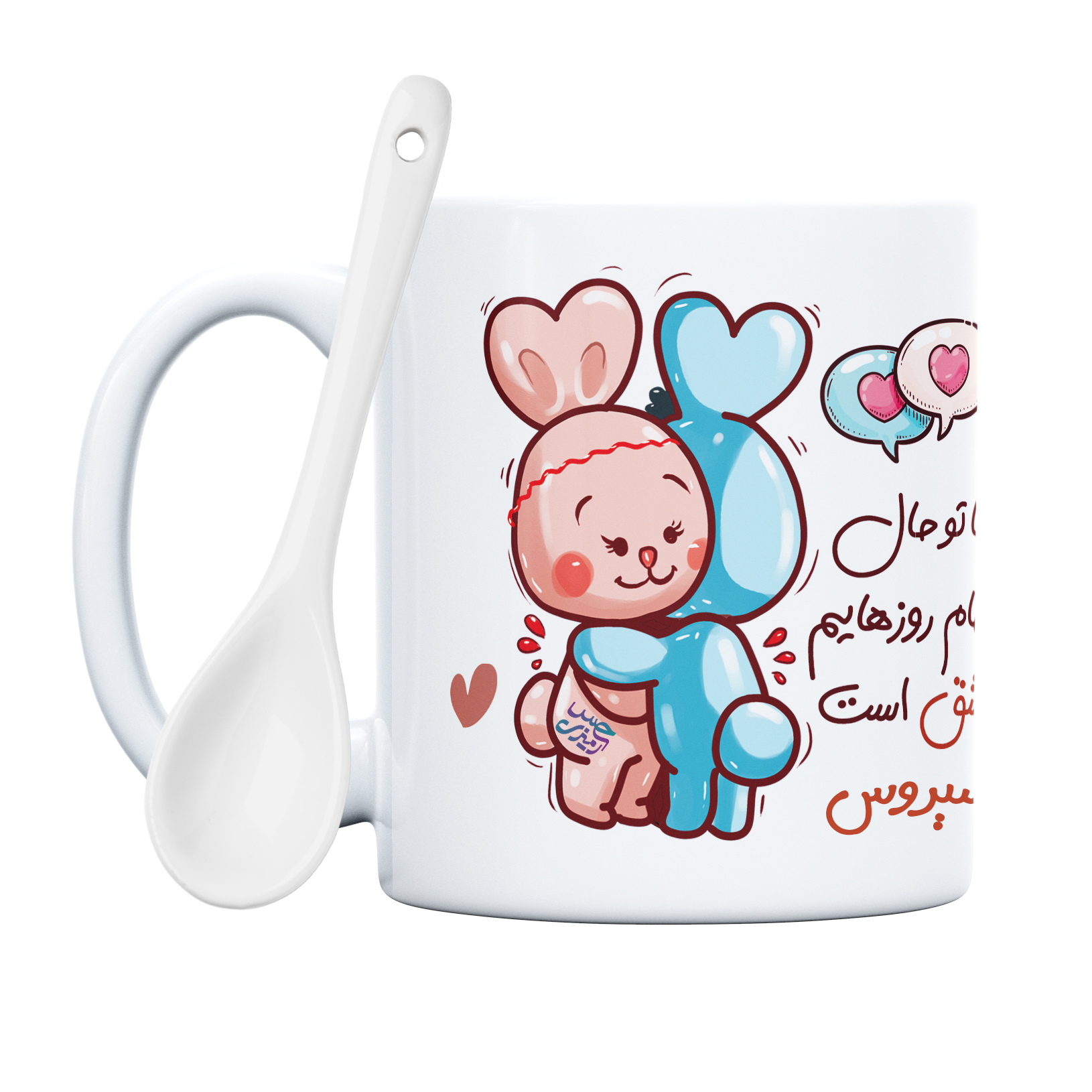 ماگ حس آمیزی طرح روز عشق خرگوشی مدل سیروس 