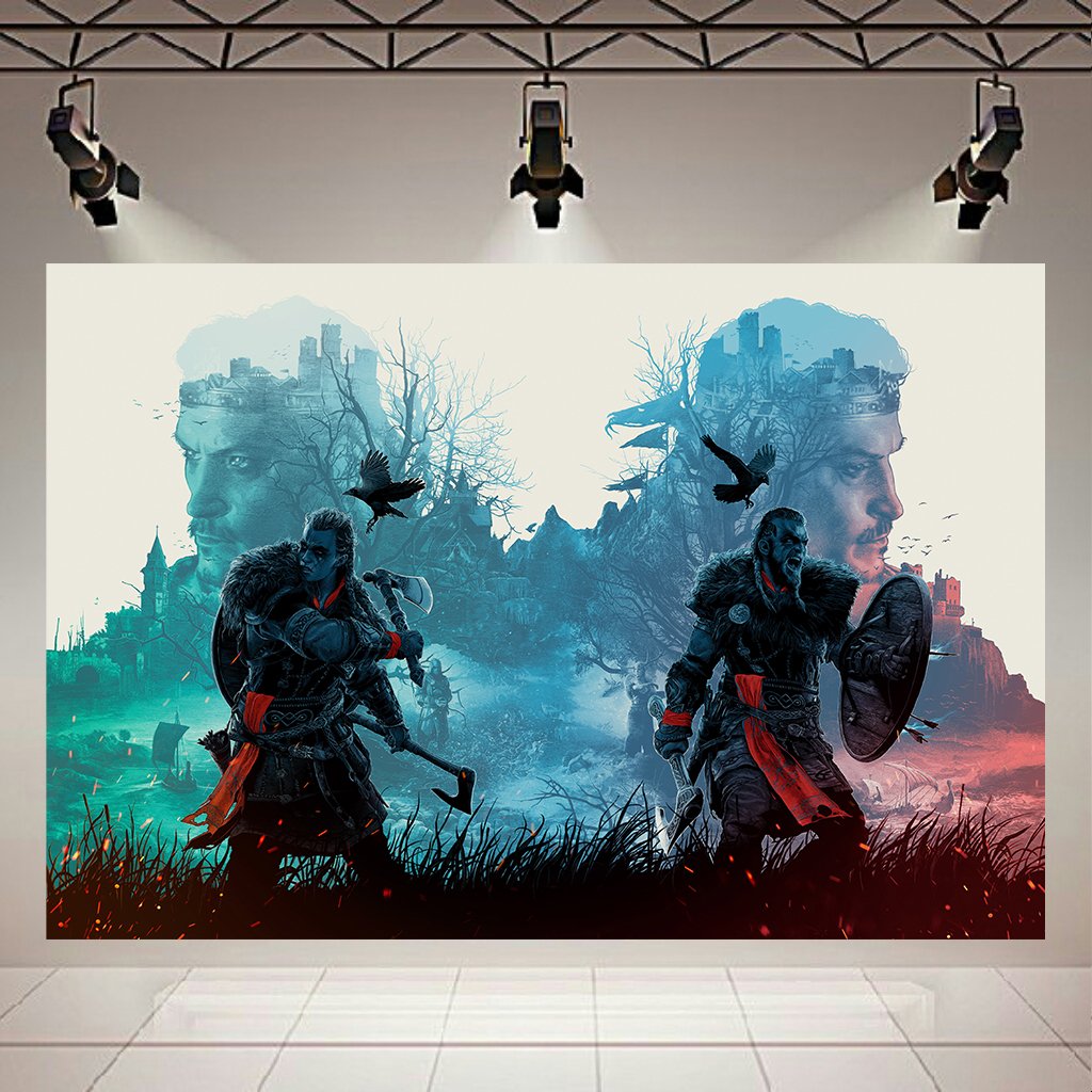 تابلو بوم طرح گیم مدل Assassins Creed Valhalla کد AR2928