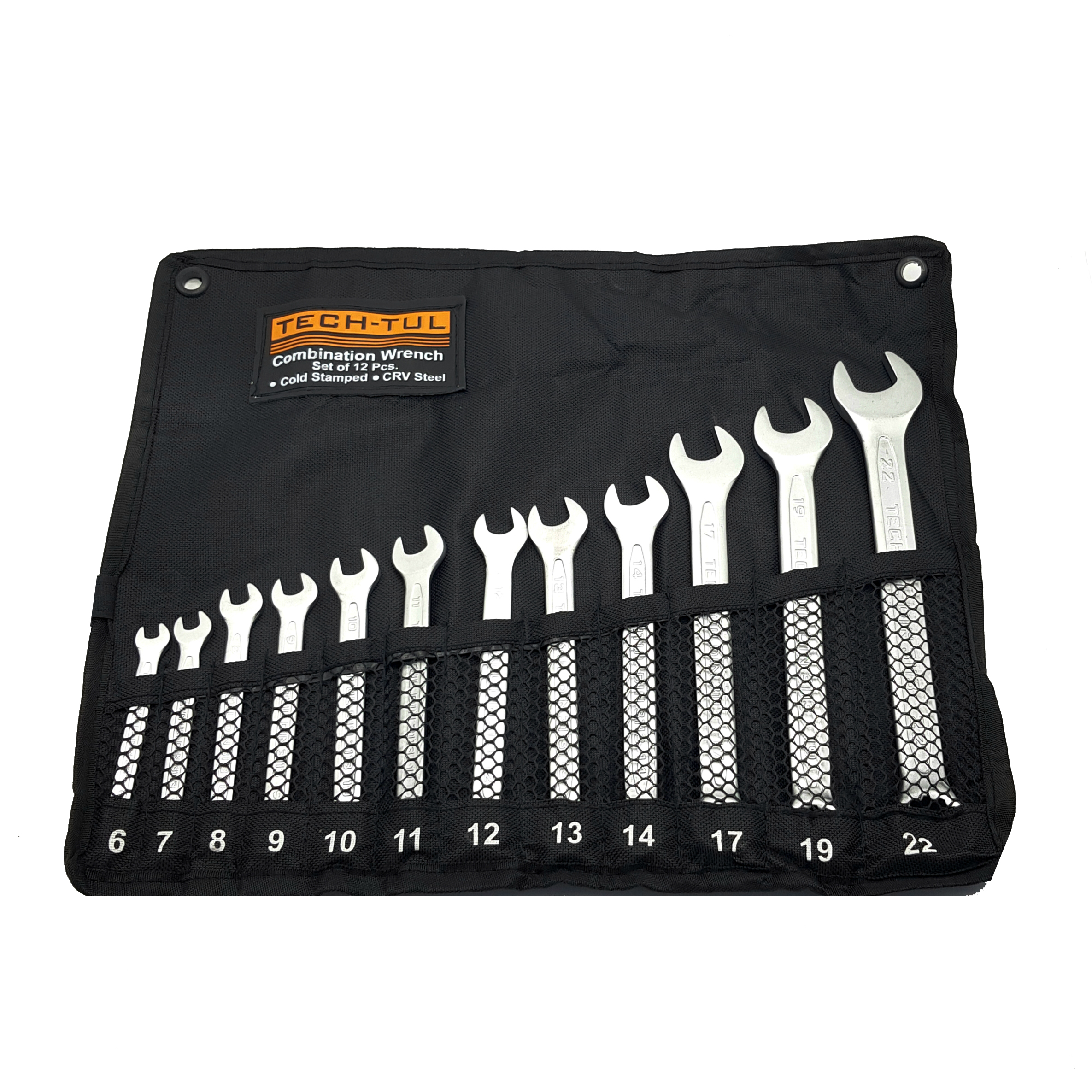 آچار یکسر تخت و یکسر رینگی تک تول مدل 12P مجموعه 12 عددی