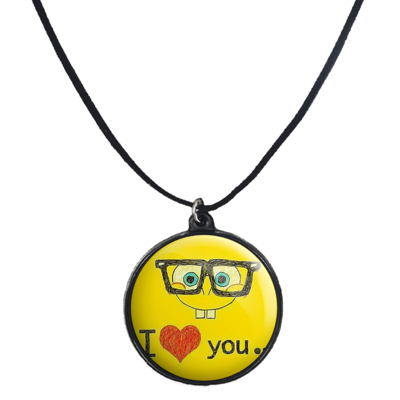 گردنبند پرمانه طرح باب اسفنجی کد pmb.4936 مدل دو طرفه