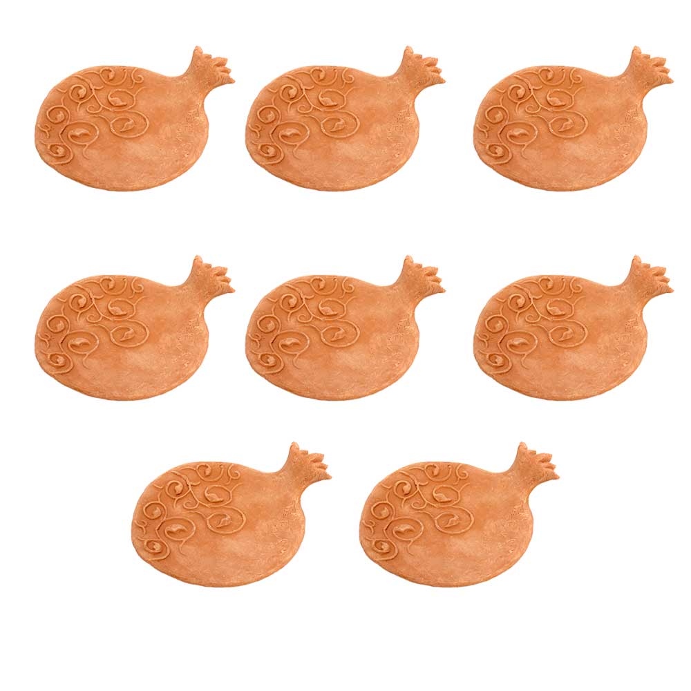 ظرف سفالی طرح انار بسته 8 عددی