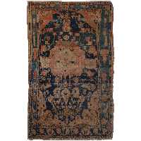 فرش دستبافت قدیمی یک و نیم متری فرش هریس کد 100175