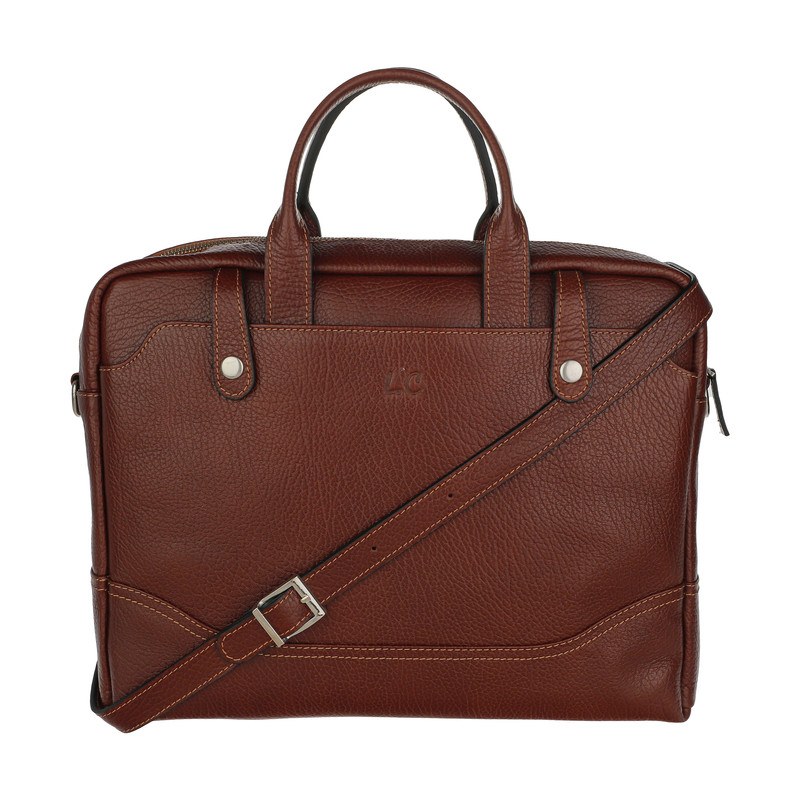 کیف اداری چرم طبیعی مردانه کد N111101 عسلی