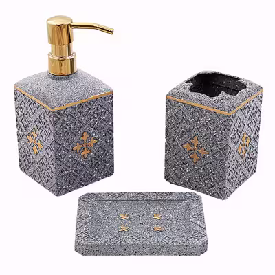 ست سرویس بهداشتی 3 پارچه مدل gray-gl 03