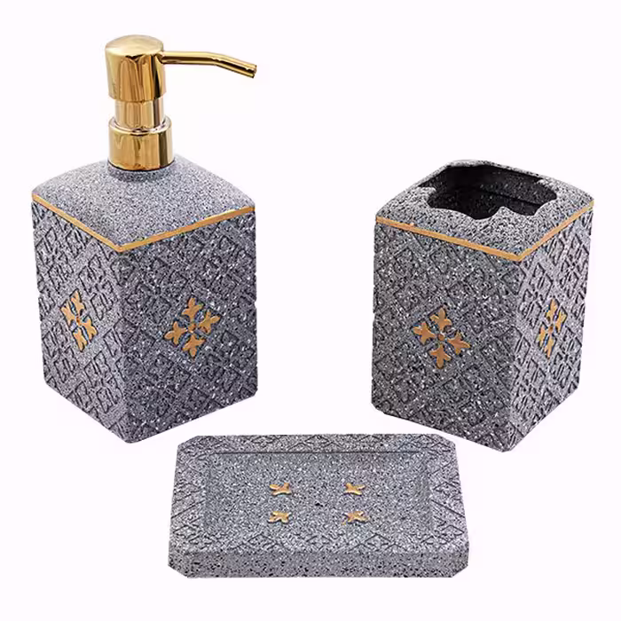 ست سرویس بهداشتی 3 پارچه مدل gray-gl 03