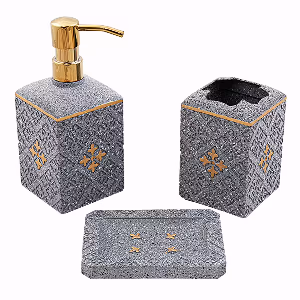 ست سرویس بهداشتی 3 پارچه مدل gray-gl 03