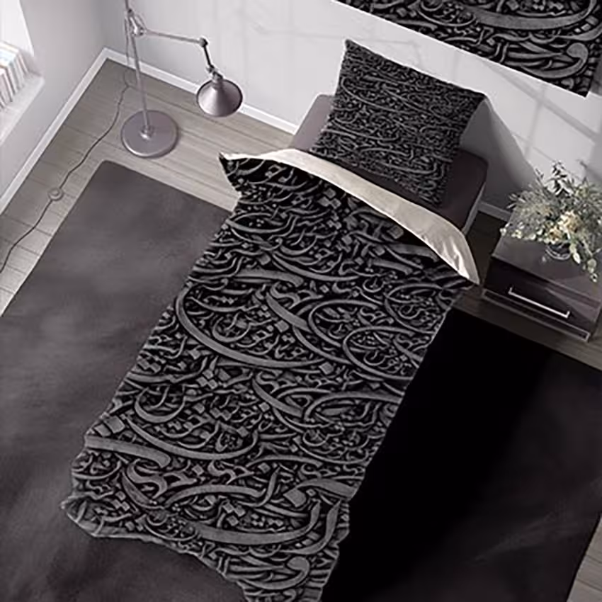 روتختی خطاطی طوسی مشکی SM-13601