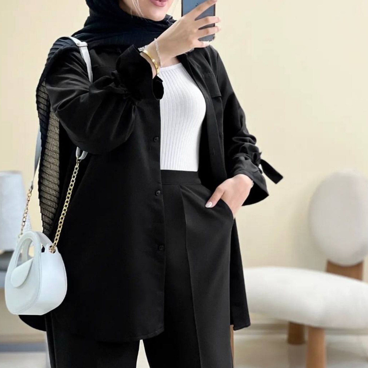مانتو مشکی محرمی شیک زیبا