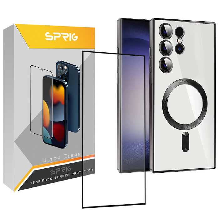 کاور اسپریگ مدل Magsafe-FU مناسب برای گوشی موبایل سامسونگ Galaxy S23 Ultra به همراه محافظ صفحه نمایش