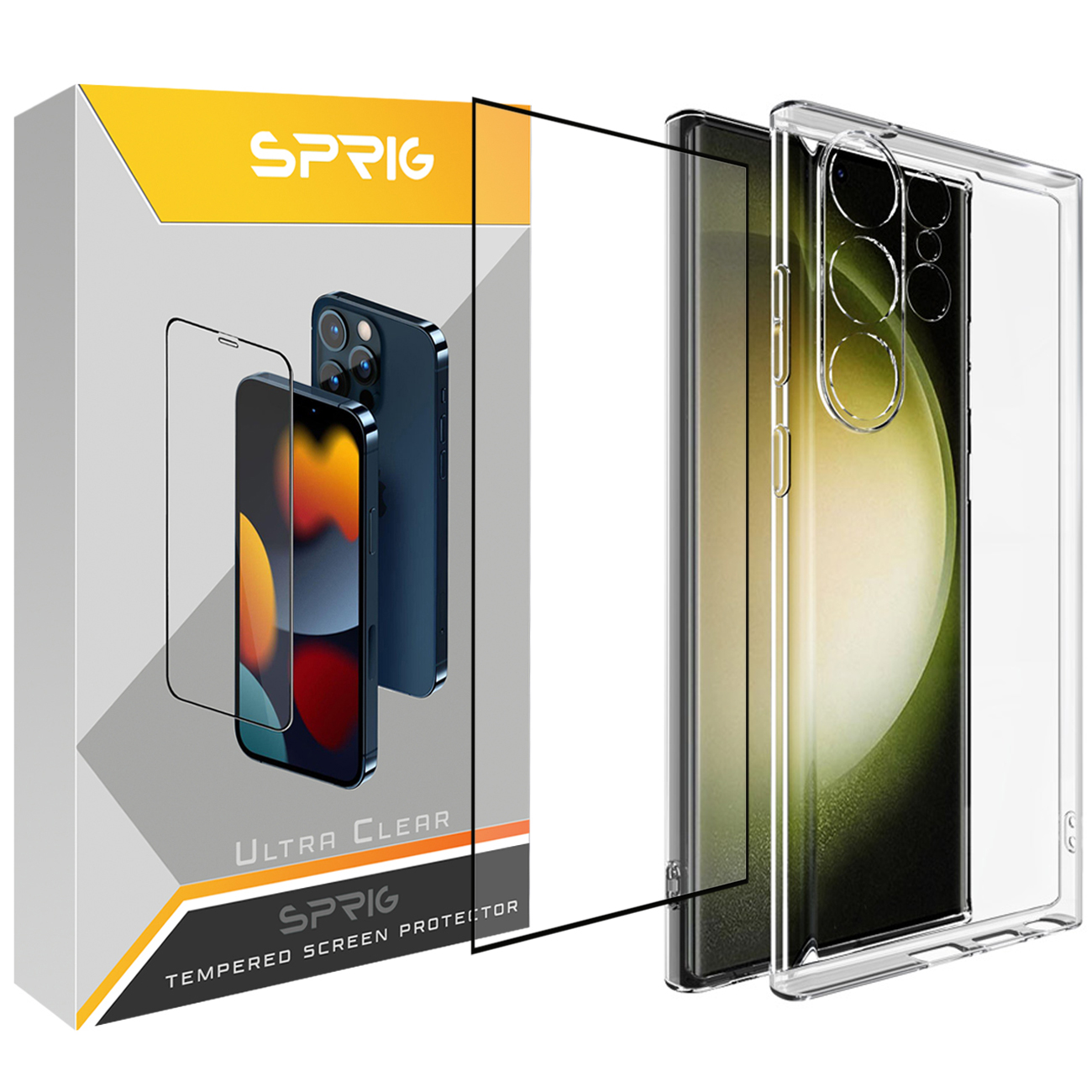 کاور اسپریگ مدل Clear-FU مناسب برای گوشی موبایل سامسونگ Galaxy S23 Ultra به همراه محافظ صفحه نمایش
