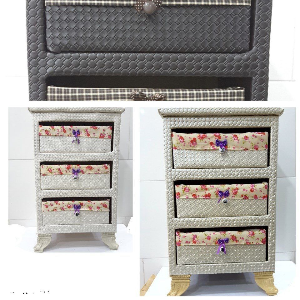 جا پیازی 3 طبقه چرمی در 4 رنگ سفید کرم طوسی قهوه ای