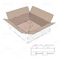 وکتور صفحه گسترده جعبه مکعب مستطیل درب دار | گرافیک با طعم تربچه