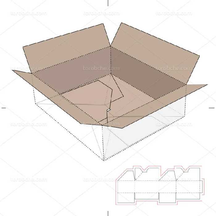 وکتور صفحه گسترده جعبه مکعب مستطیل درب دار | گرافیک با طعم تربچه