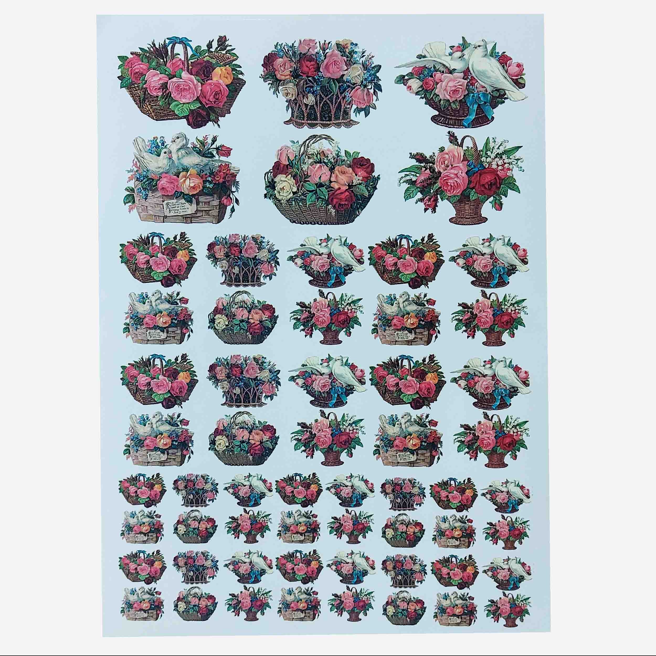 ترنسفر طرح سبد و پرنده ابعاد آ3