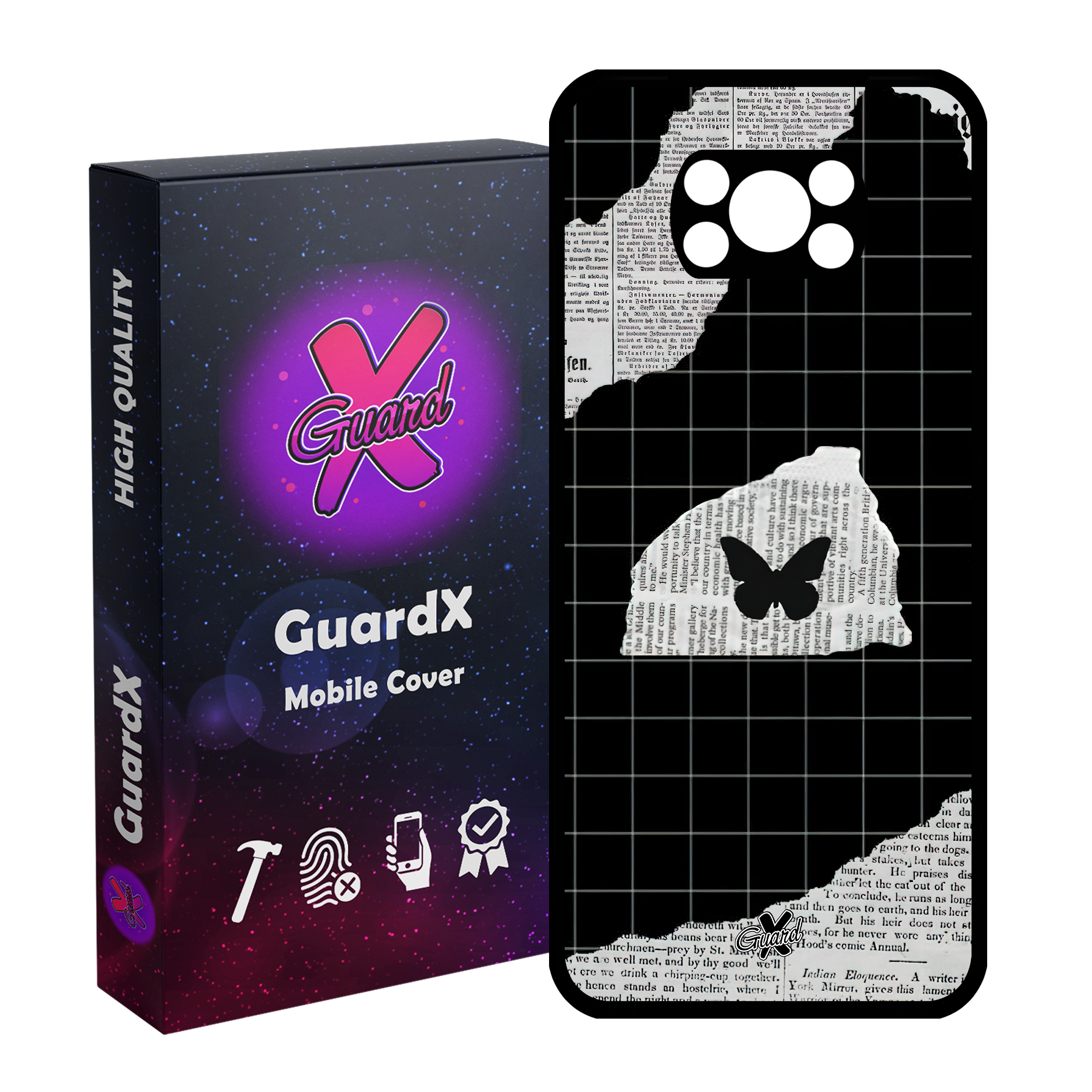 کاور گارد ایکس طرح پروانه مدل Glass10533 مناسب برای گوشی موبایل شیائومی Poco X3 NFC/Poco X3/Poco X3 Pro