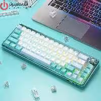 کیبورد گیمینگ وایرلس و بلوتوث آئولا مدل AULA F68 Mechanical سوئیچ سفید