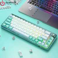 کیبورد گیمینگ وایرلس و بلوتوث آئولا مدل AULA F68 Mechanical سوئیچ سفید