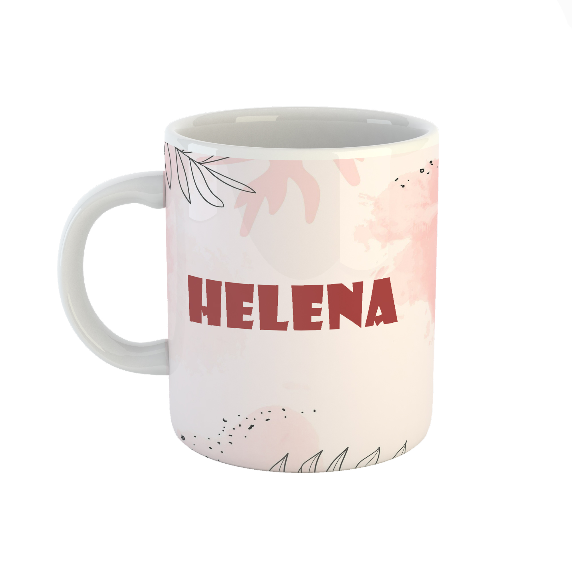 ماگ طرح اسم هلنا مدل برگ کد 268