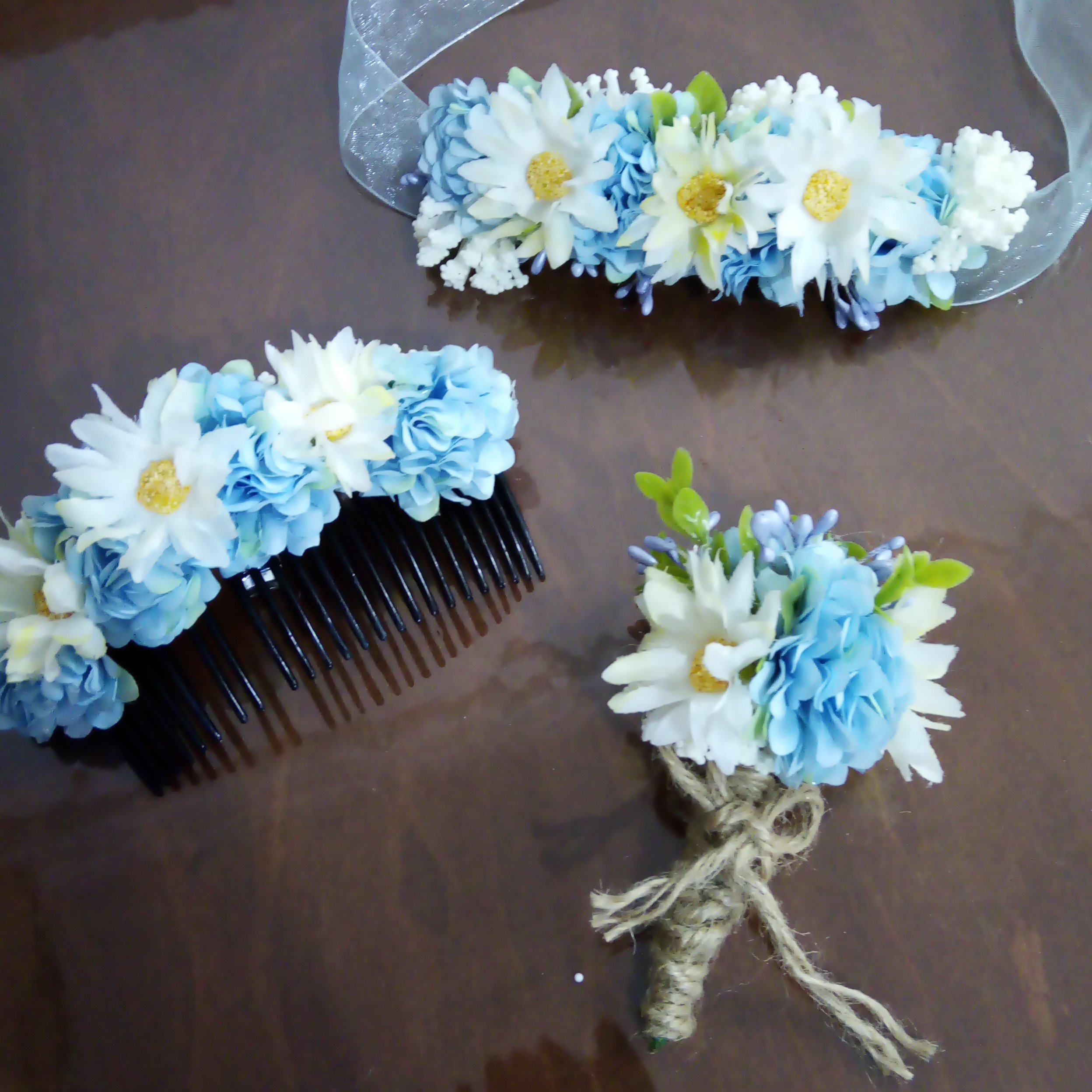 مچبند گل و شونه گل گل جیبی