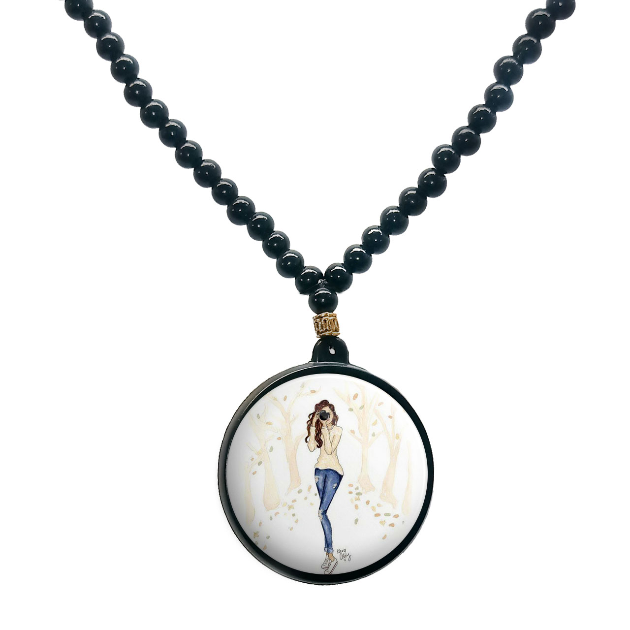 گردنبند پرمانه طرح عکاس کد pmd.5110 مدل دو طرفه