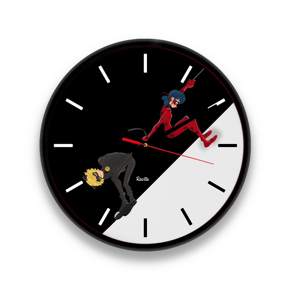 ساعت‌ دیواری رومیزی راویتا طرح دختر کفشدوزکی کد 3408