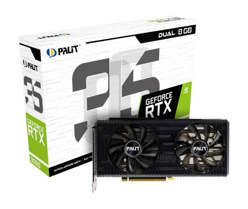 کارت گرافیک  پلیت مدل GeForce RTX™ 3050 Dual	حافظه 8 گیگابایت