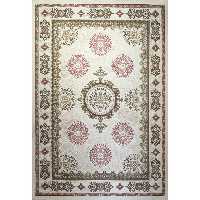 فرش ماشینی زمرد مشهد طرح 1729 زمینه صورتی