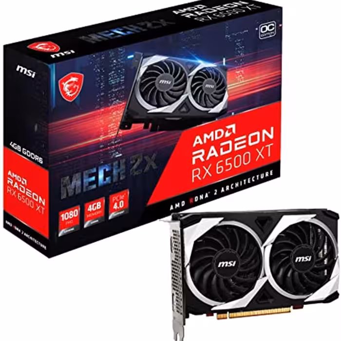 کارت گرافیک ام اس آی مدل Radeon RX 6500 XT MECH 2X 4G OC حافظه 4 گیگابایت