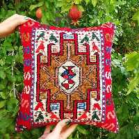 کوسن ورنی پشم دستبافت عشایری آذربایجان طرح شاهسون (35در35) 