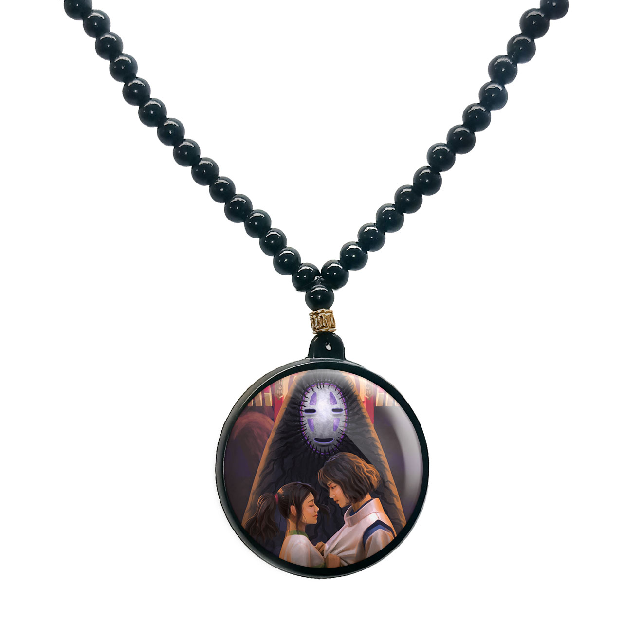 گردنبند پرمانه طرح Spirited Away کد pmd.25655 مدل دو طرفه