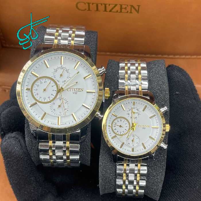 خرید ست ساعت زنانه و مردانه سیتیزن سه موتوره فعال کیفیت عالی موتور ژاپن کد 2115911 - ردگل
