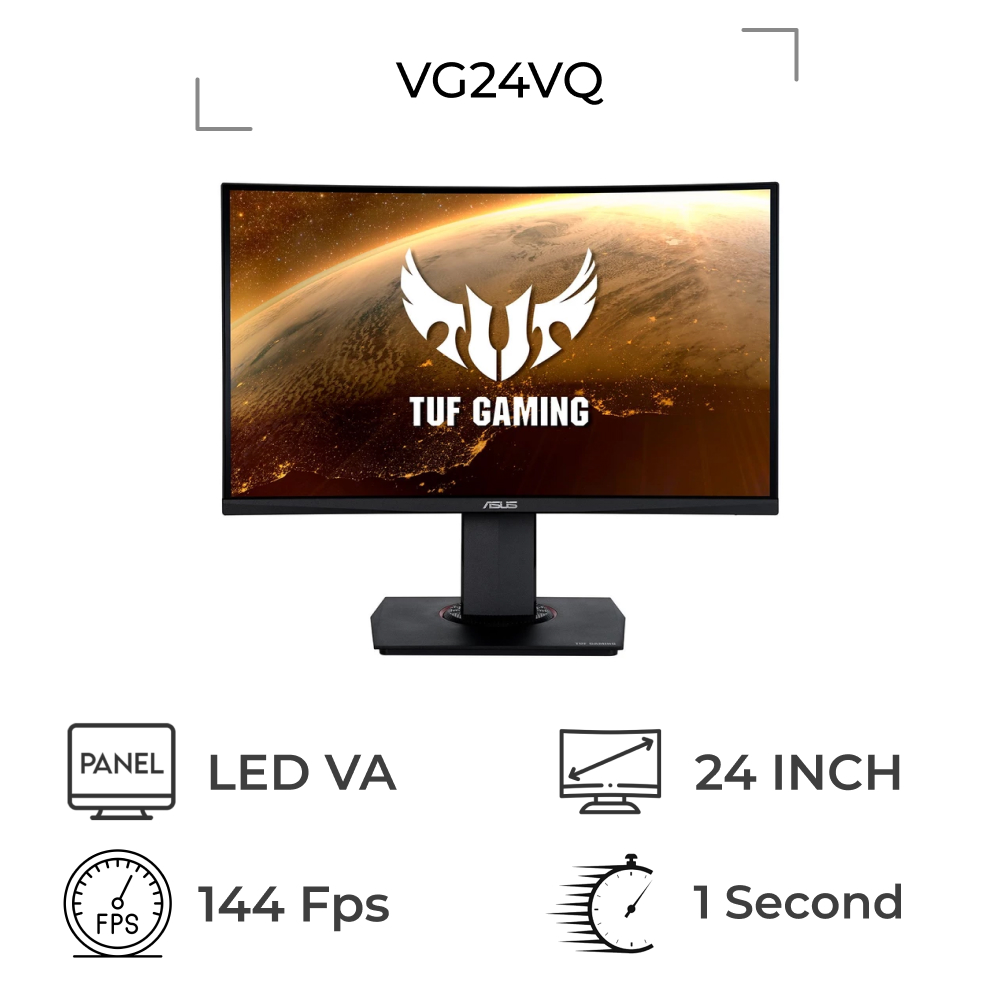 مانیتور خمیده گیمینگ 24 اینچ ایسوس TUF GAMING VG24VQ