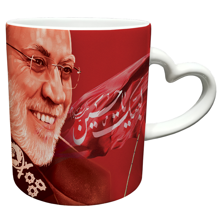 ماگ مدل دسته قلبی طرح سردار سلیمانی کد 7