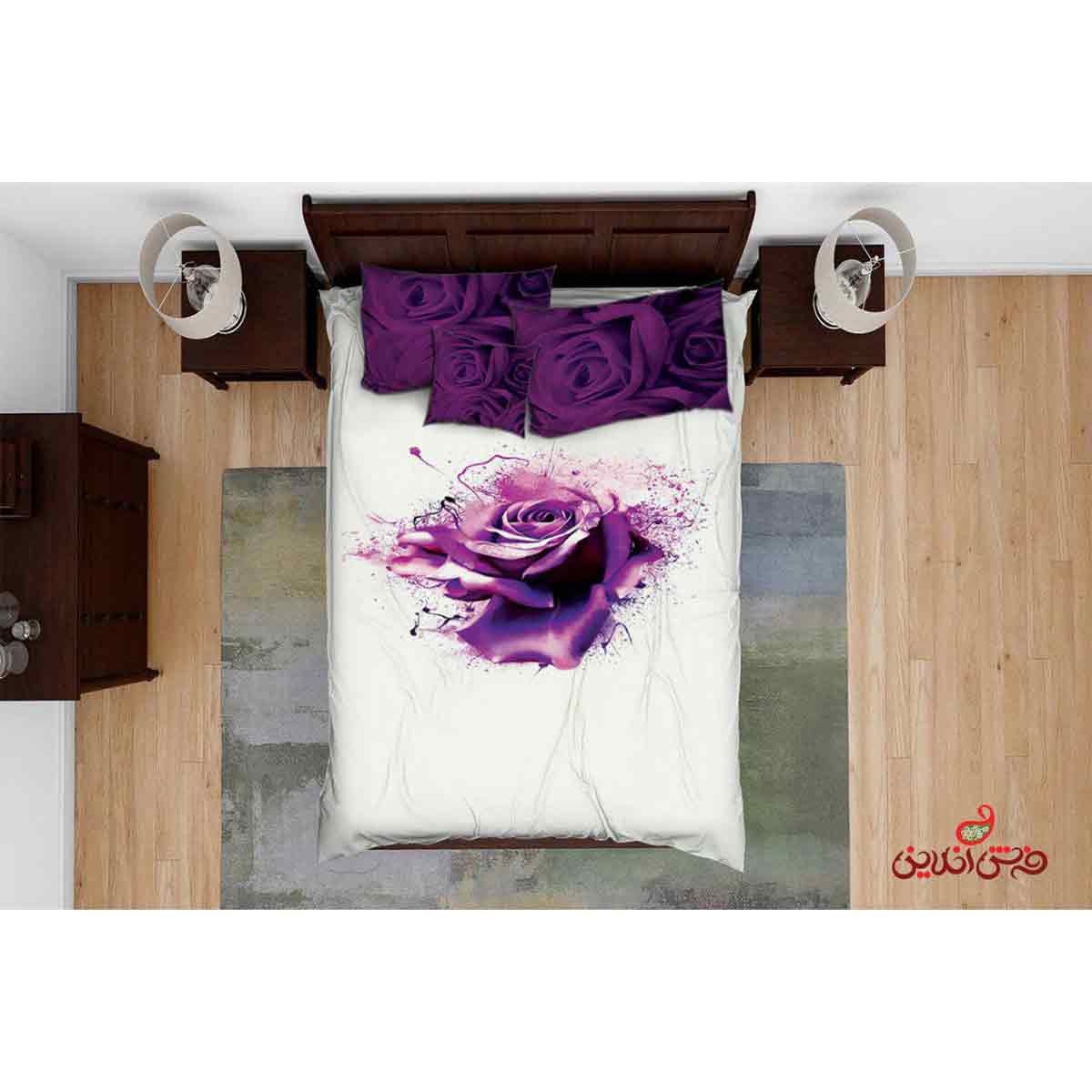 روتختی گل بنفش پس زمینه سفید کد 2263