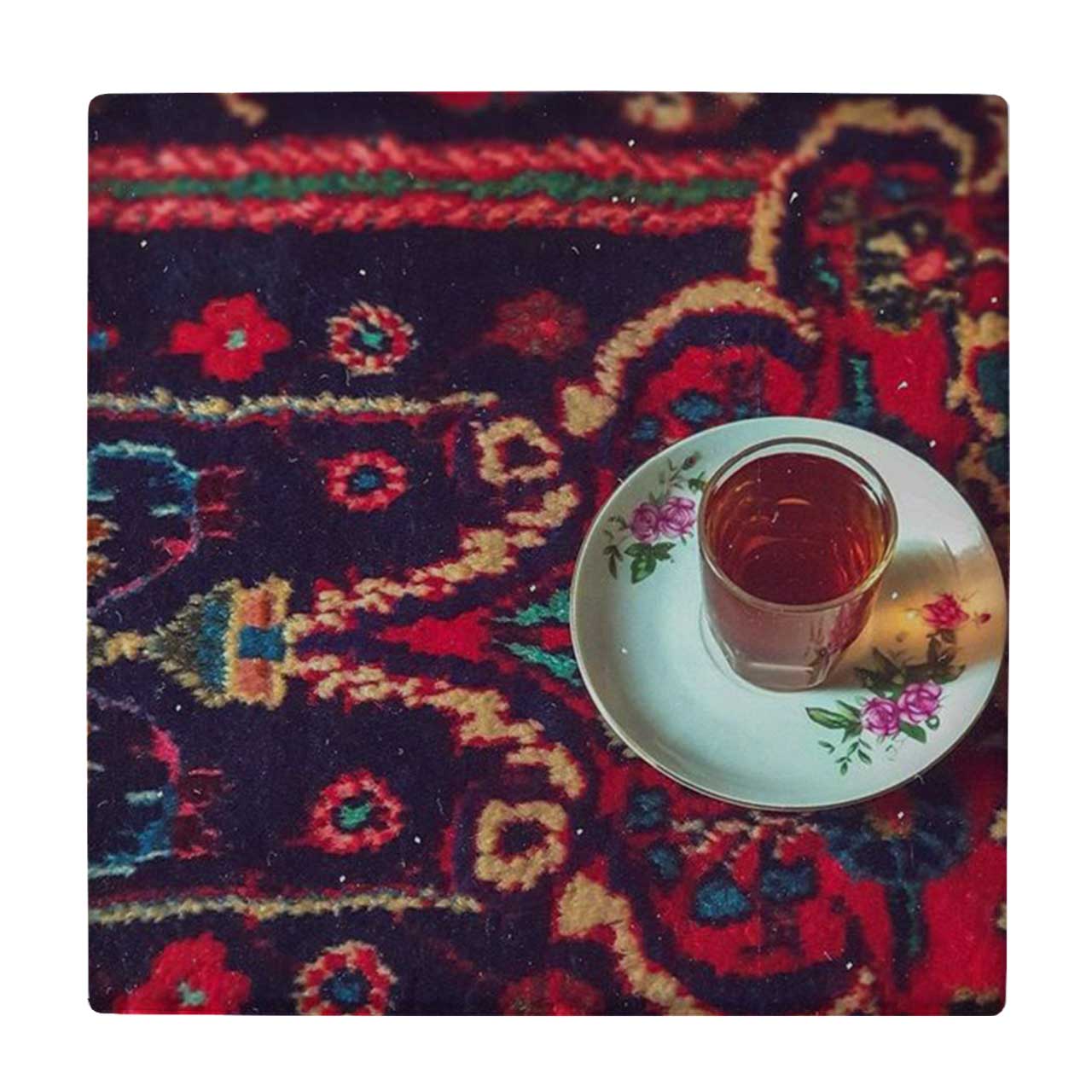  کاشی کارنیلا طرح استکان و نعلبکی چایی کد wk4543