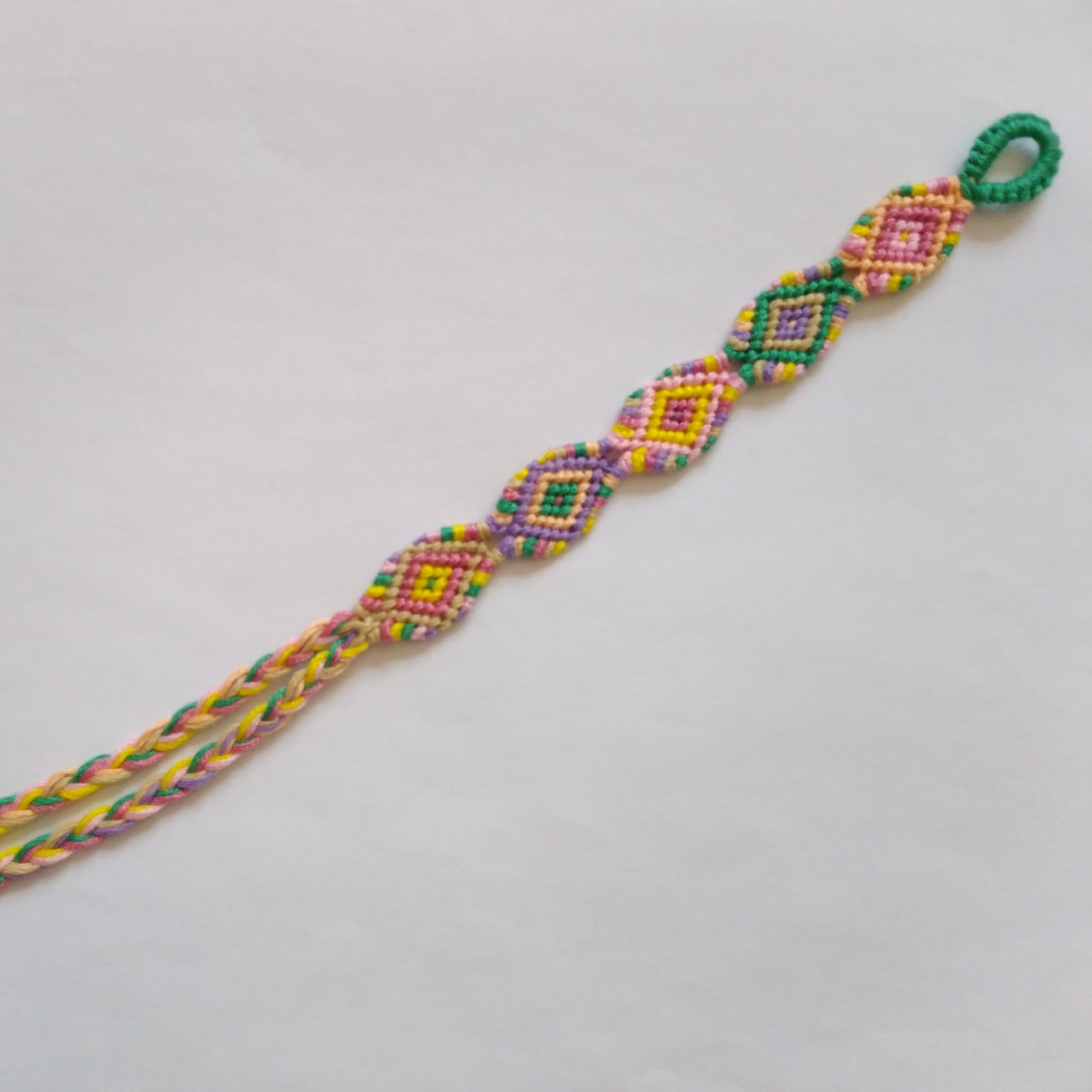 دستبند دوستی لوزی 161 دخترانه و پسرانه رنگارنگ