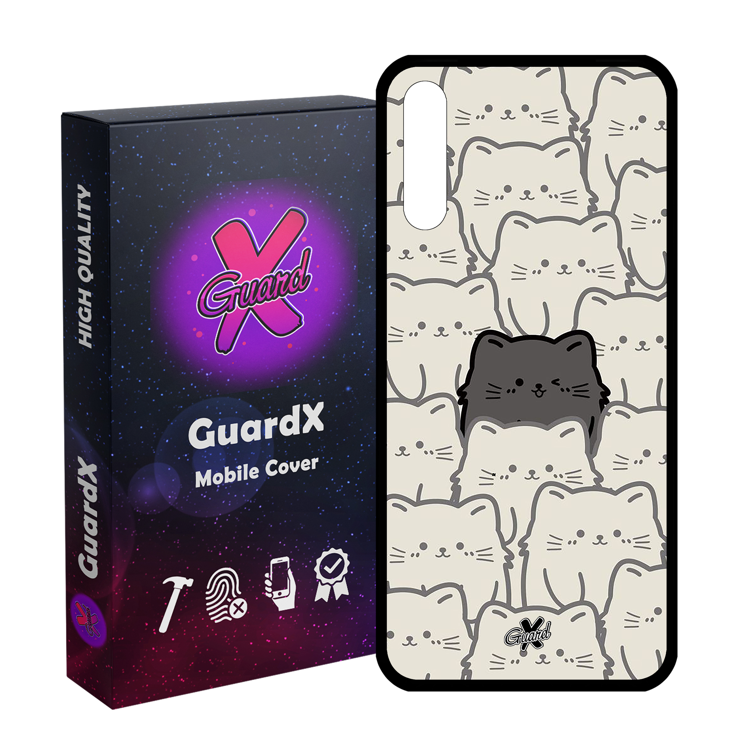 کاور گارد ایکس طرح گربه مدل Glass10545 مناسب برای گوشی موبایل سامسونگ Galaxy A30s/A50/A50s