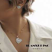 نیم ست بدون زنجیر ژوپینگ اصل با روکش طلا 24 عیار کد XPH46182