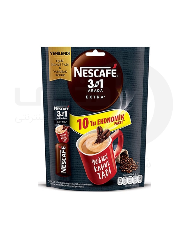 کافی میکس نسکافه اکسترا 3در1 بسته 10عددی - فروشگاه اینترنتی افخمی
