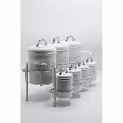 ست جا ادویه 8 پارچه بی وی کی مدل لاو کد 815616 SILVER W