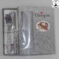 کاردوچنگال میوه خوری یونیک دسته اکلیلی نقره ای