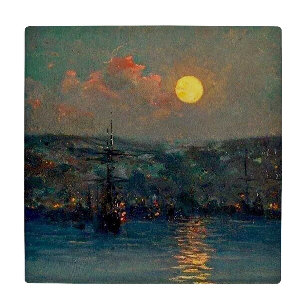  کاشی کارنیلا طرح نقاشی آبستره غروب خورشید کد wkk1459