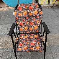 صندلی تاشو مسافرتی فوم دار  7فنره کم جا و محکم با تحمل وزن 100 کیلو طرح خزان کد1