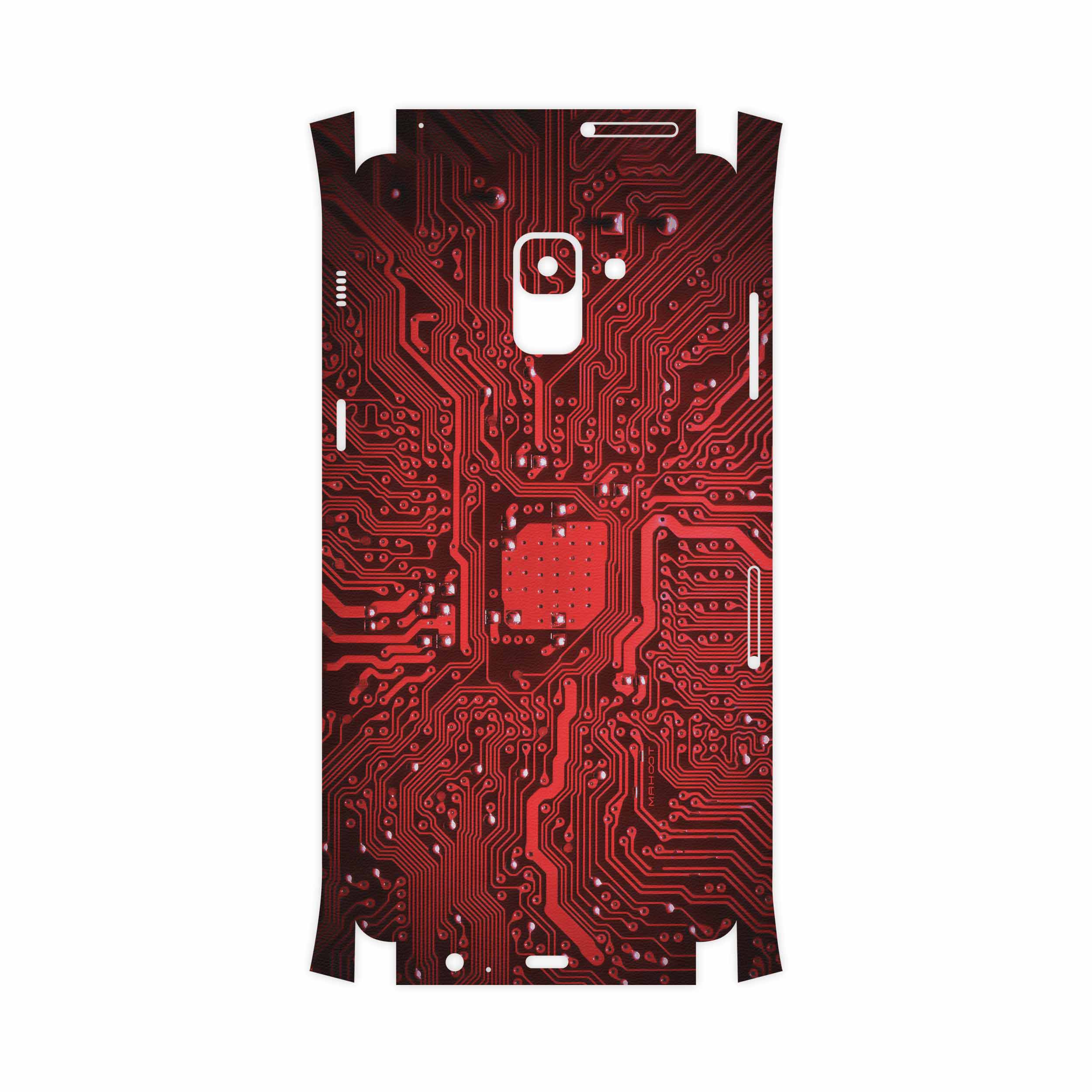 برچسب پوششی ماهوت مدل Red Printed Circuit Board-FullSkin مناسب برای گوشی موبایل سامسونگ Galaxy A8 Plus 2018