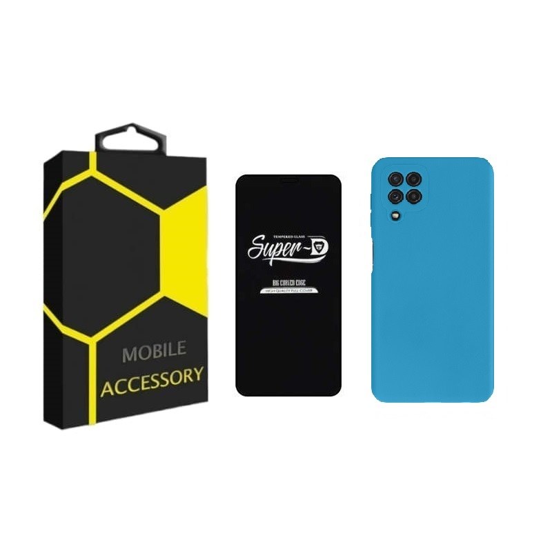 کاور سیلیکونی گوشی موبایل سامسونگ Galaxy A22 4G به همراه محافظ صفحه نمایش