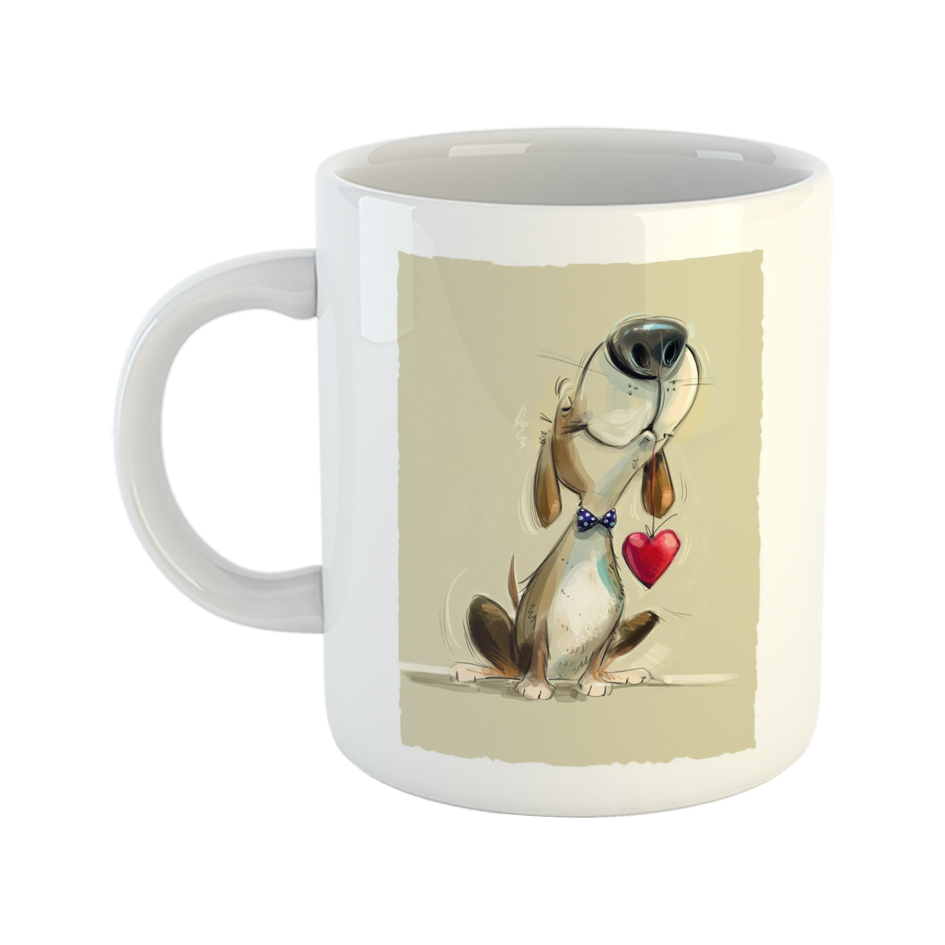 ماگ طرح کارتونی مدل سگ عاشق D3