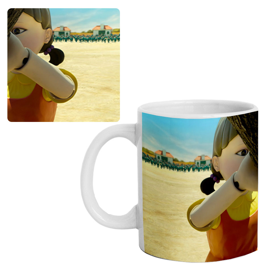 ماگ طرح Squid Game مدل M4009 به همراه زیرلیوانی